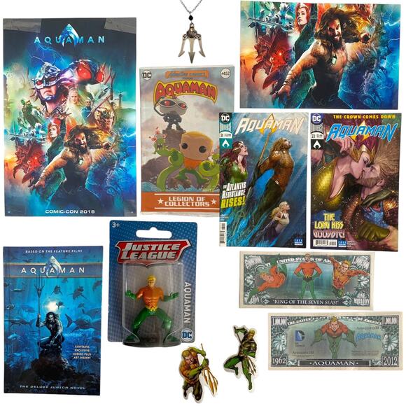 Aquaman Collector’s Bundle – Comics, Action Figure, Poster Toy Play Gift Set Boy - Picture 1 of 11